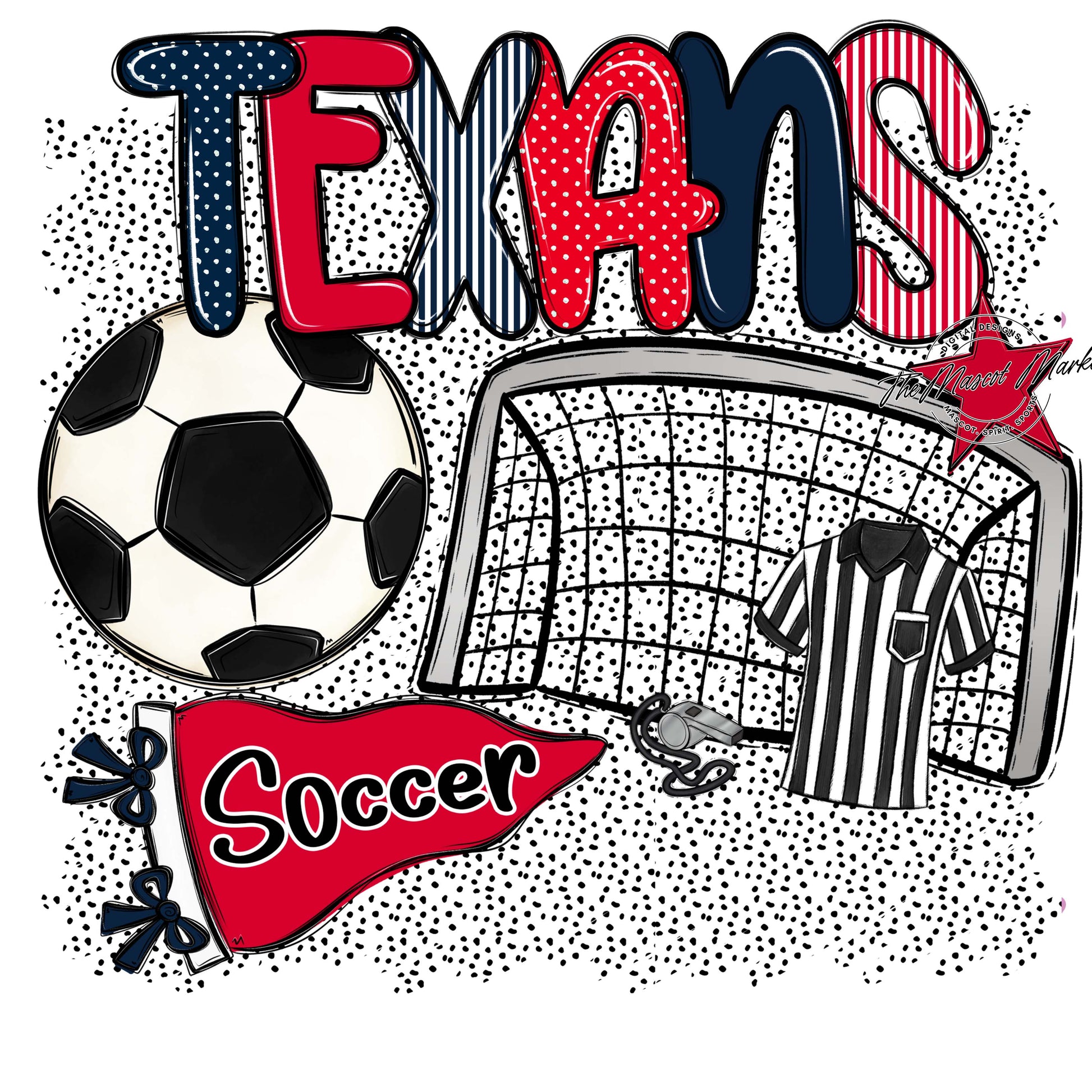 Texans Soccer Spirit-Navy & Red