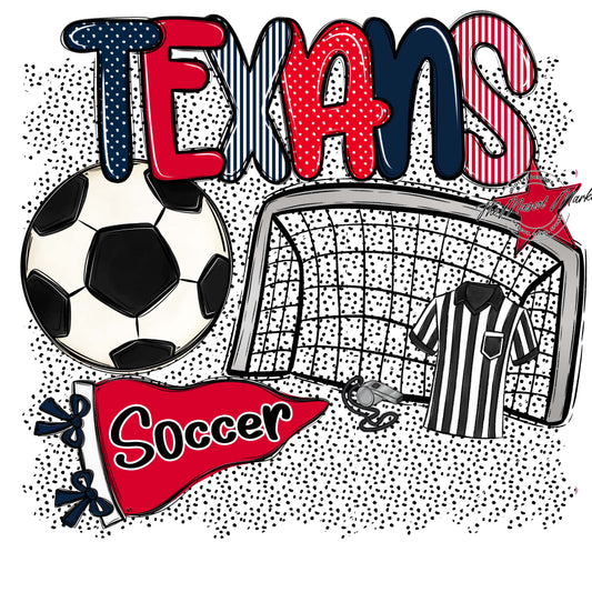 Texans Soccer Spirit-Navy & Red