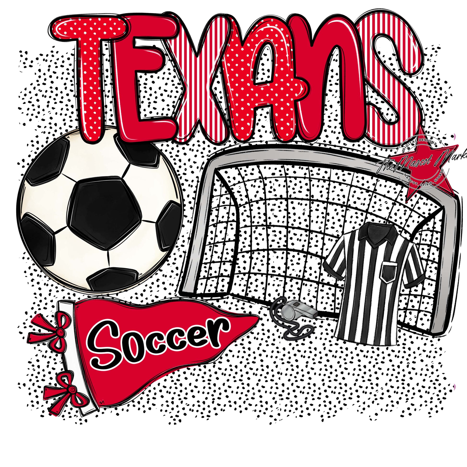 Texans Soccer Spirit-Red