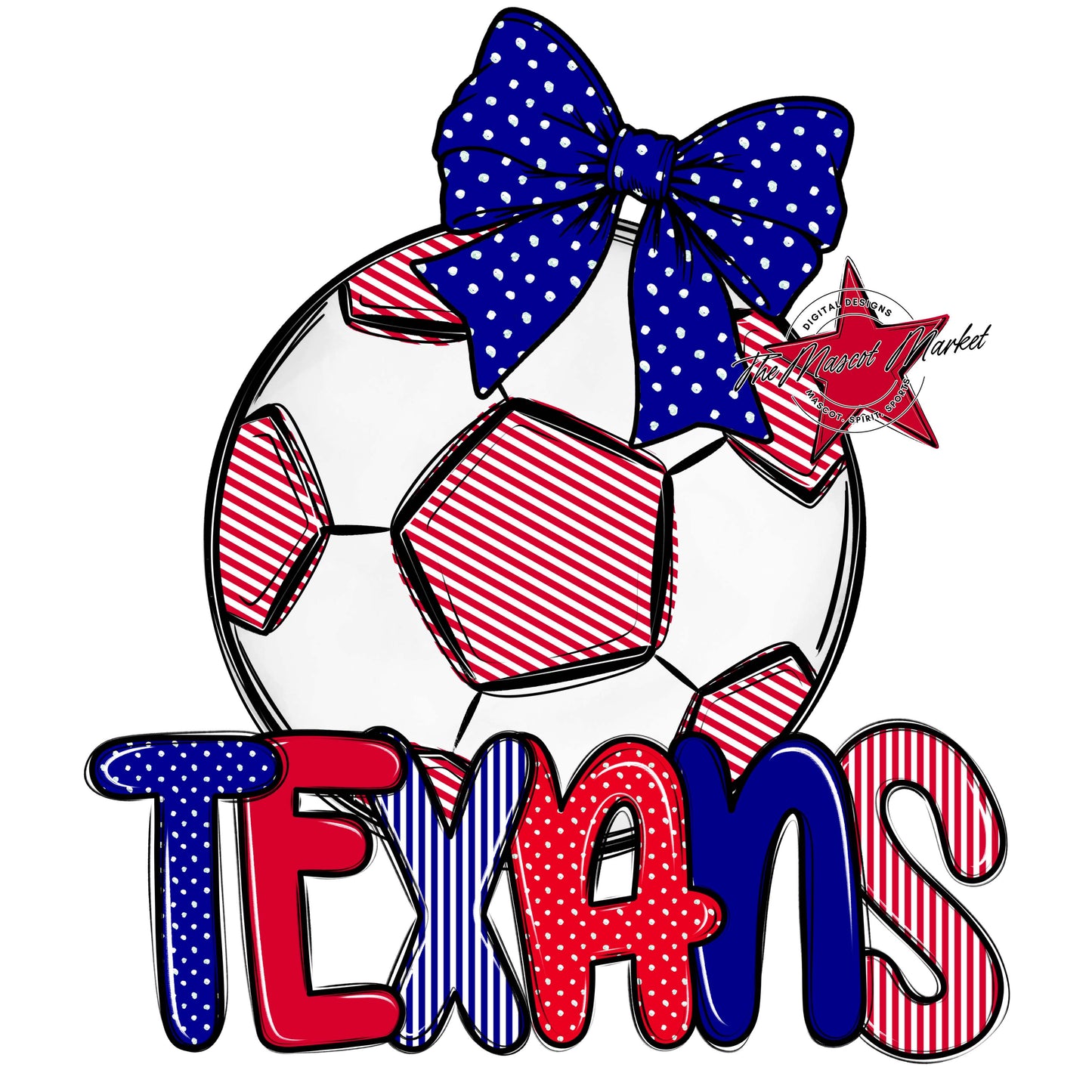 Texans Soccer Spirit Design-Blue & Red