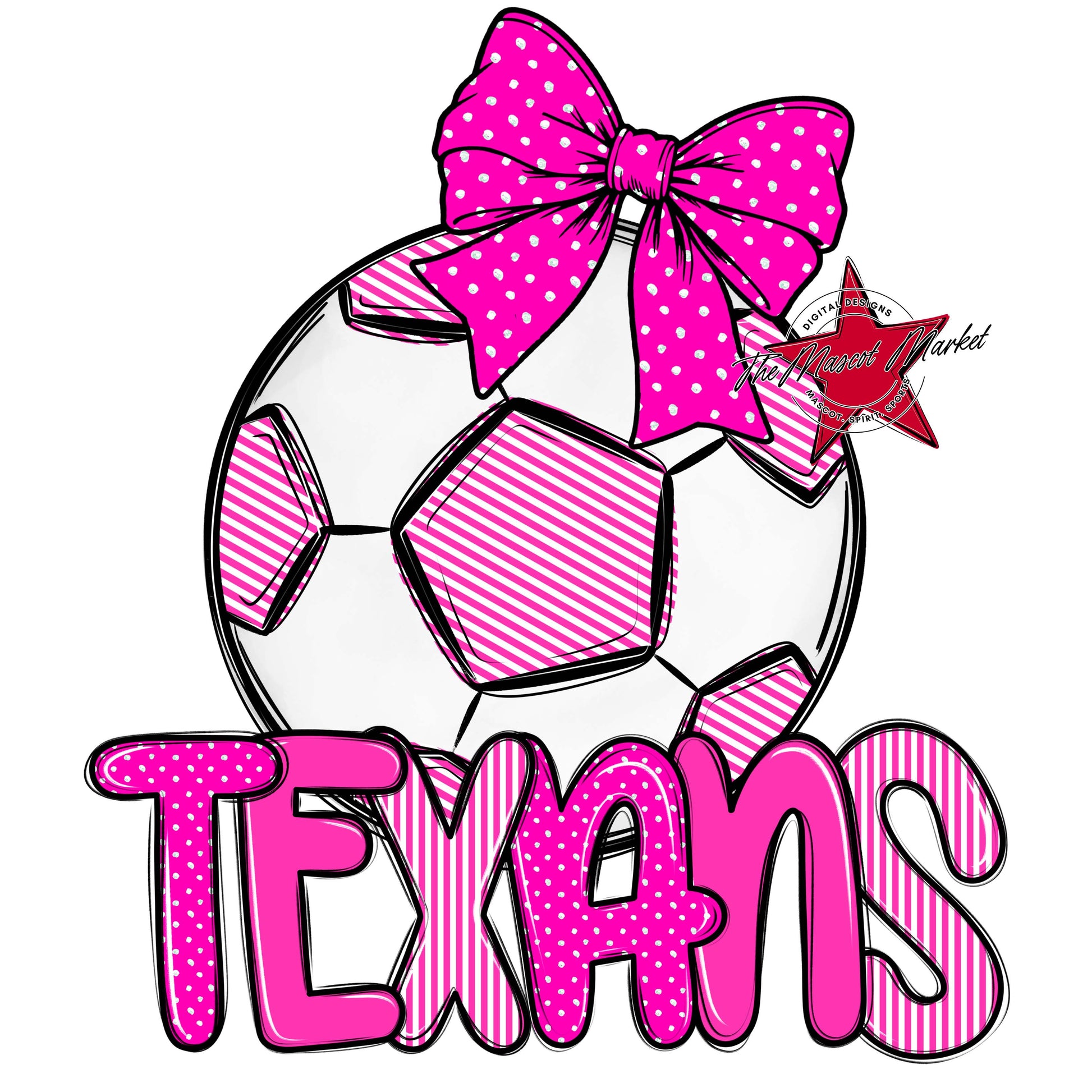 Texans Soccer Spirit Design-Pink