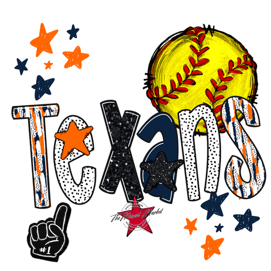 Texans Softball Scrape-Navy-Orange