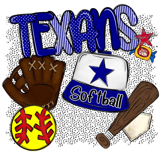 Texans Softball Spirit-Blue