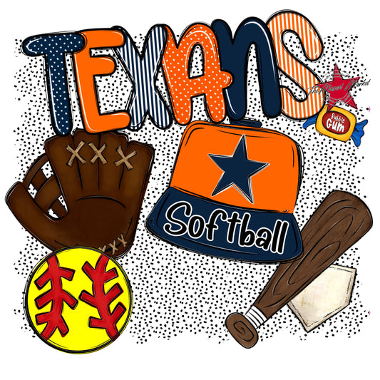 Texans Softball Spirit-Navy & Orange