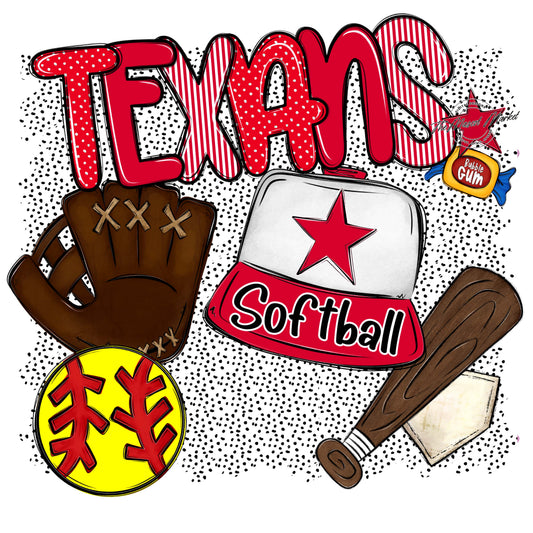 Texans Softball Spirit-Red