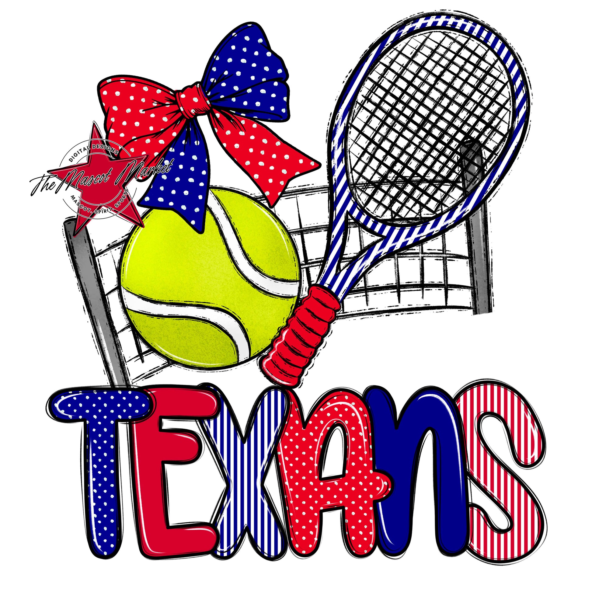 Texans Tennis Spirit Design-Blue & Red