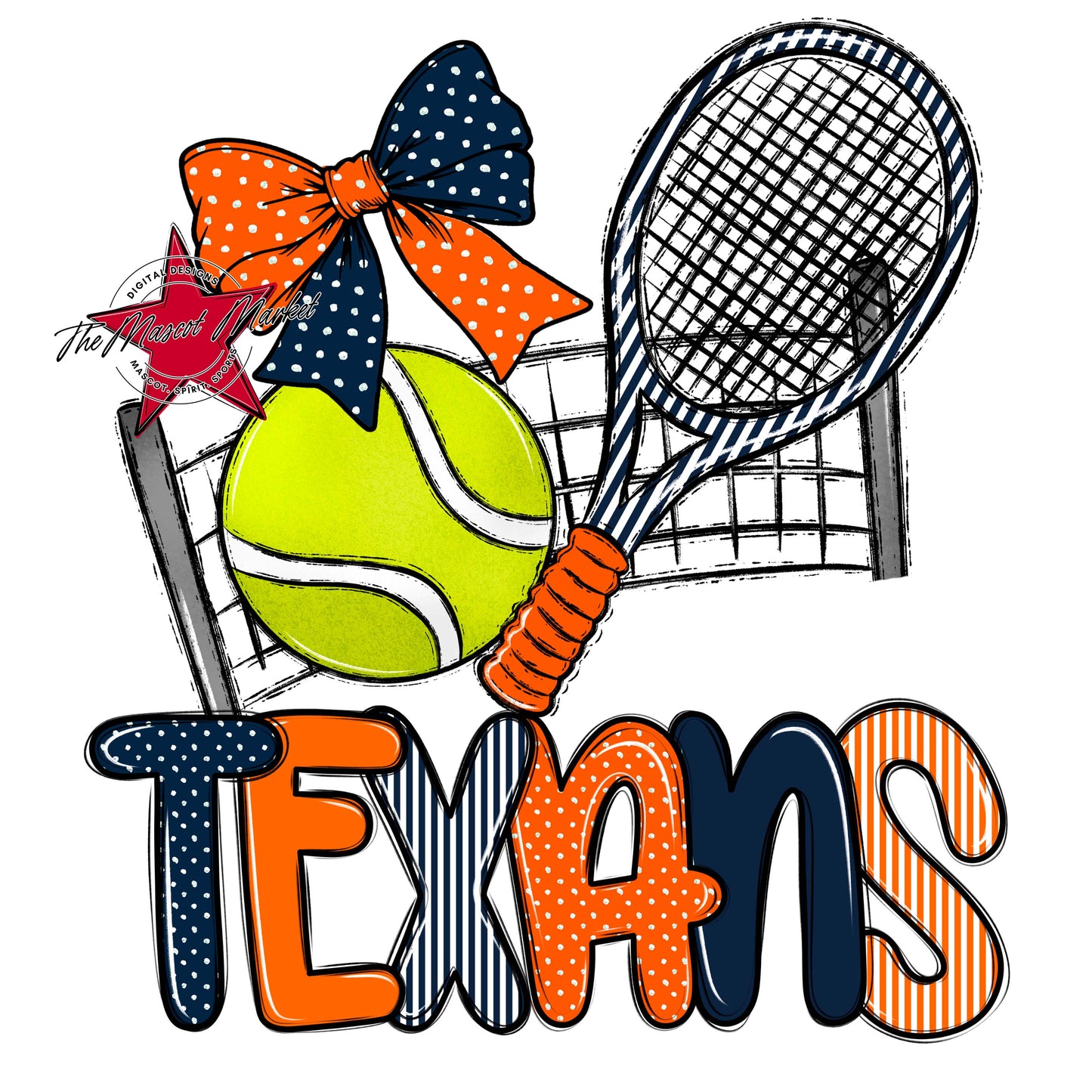 Texans Tennis Spirit Design-Navy & Orange