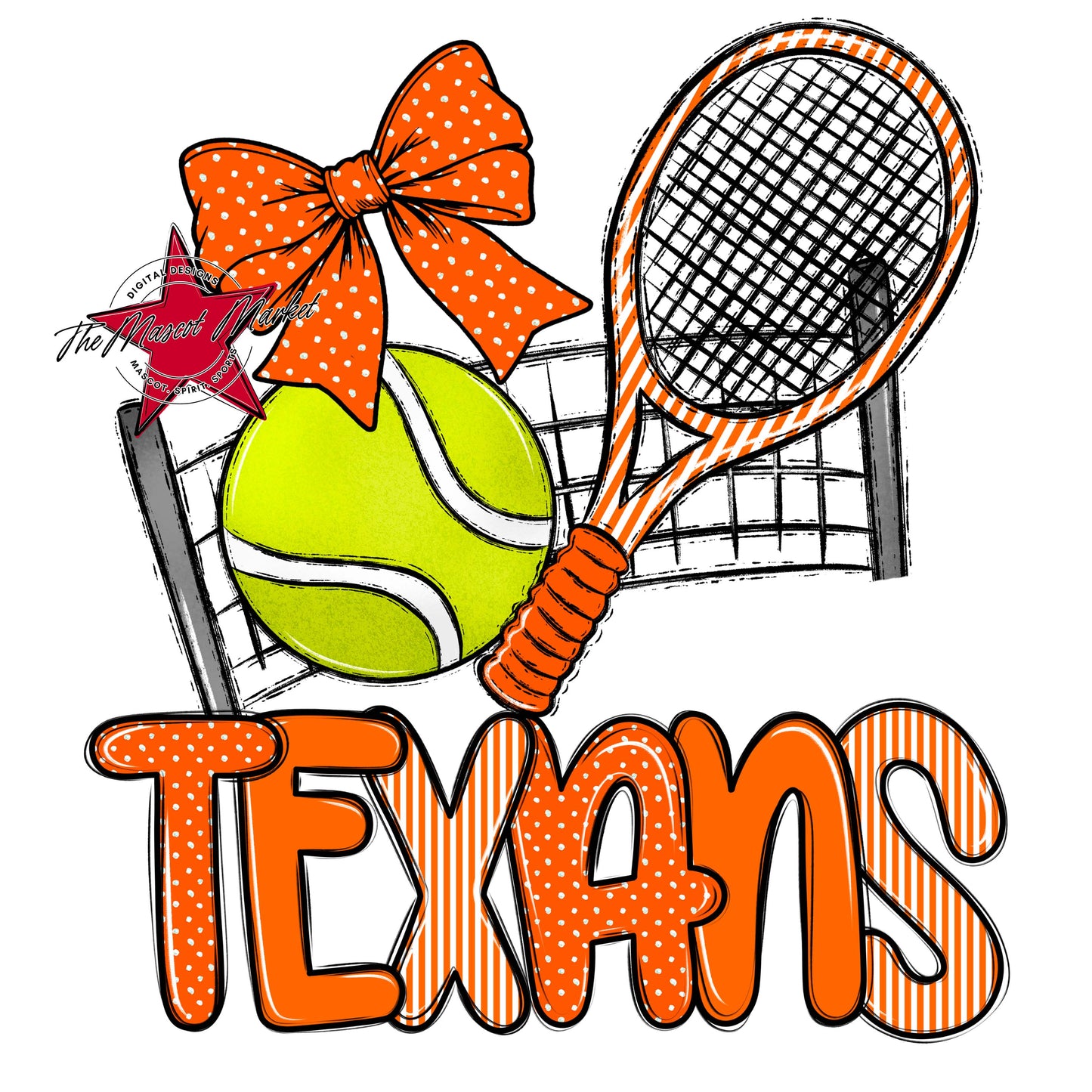 Texans Tennis Spirit Design-Orange