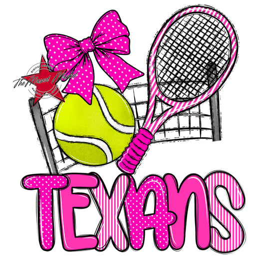 Texans Tennis Spirit Design-Pink