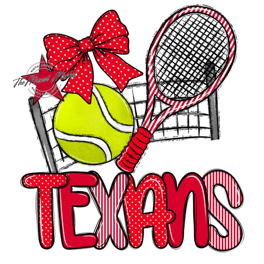 Texans Tennis Spirit Design-Red