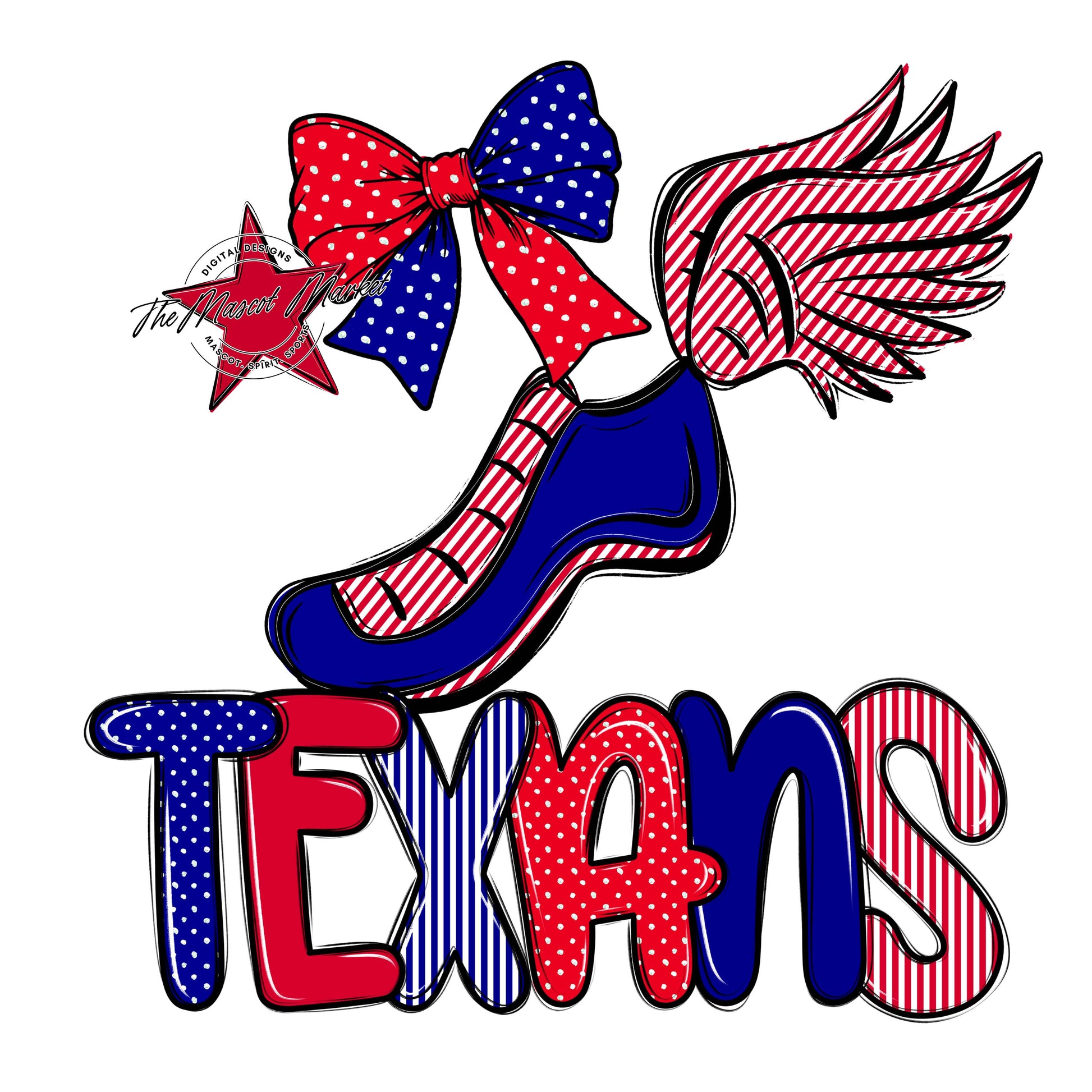 Texans Track Spirit Design-Blue & Red