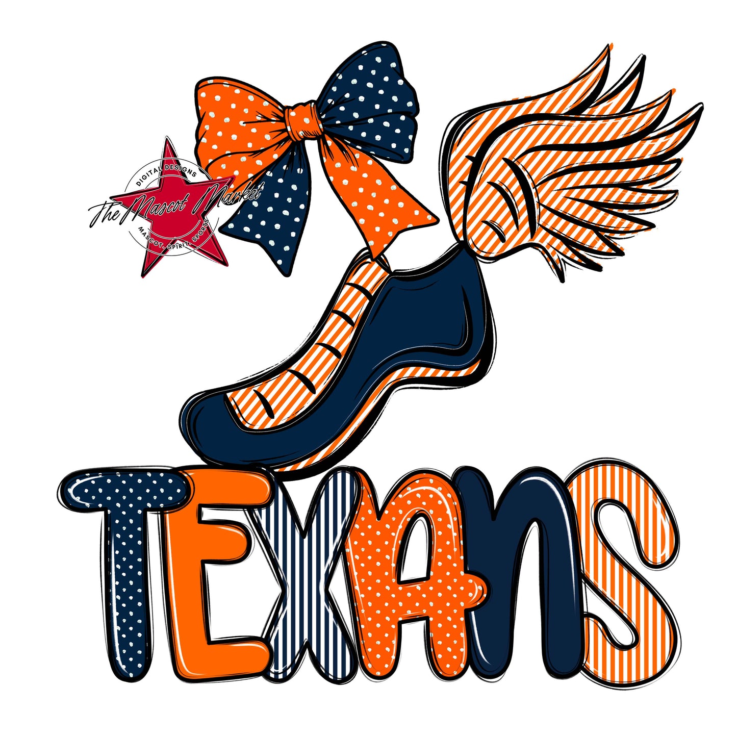 Texans Track Spirit Design-Navy & Orange