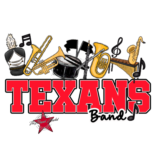 Texans Varsity Band-Bright Red