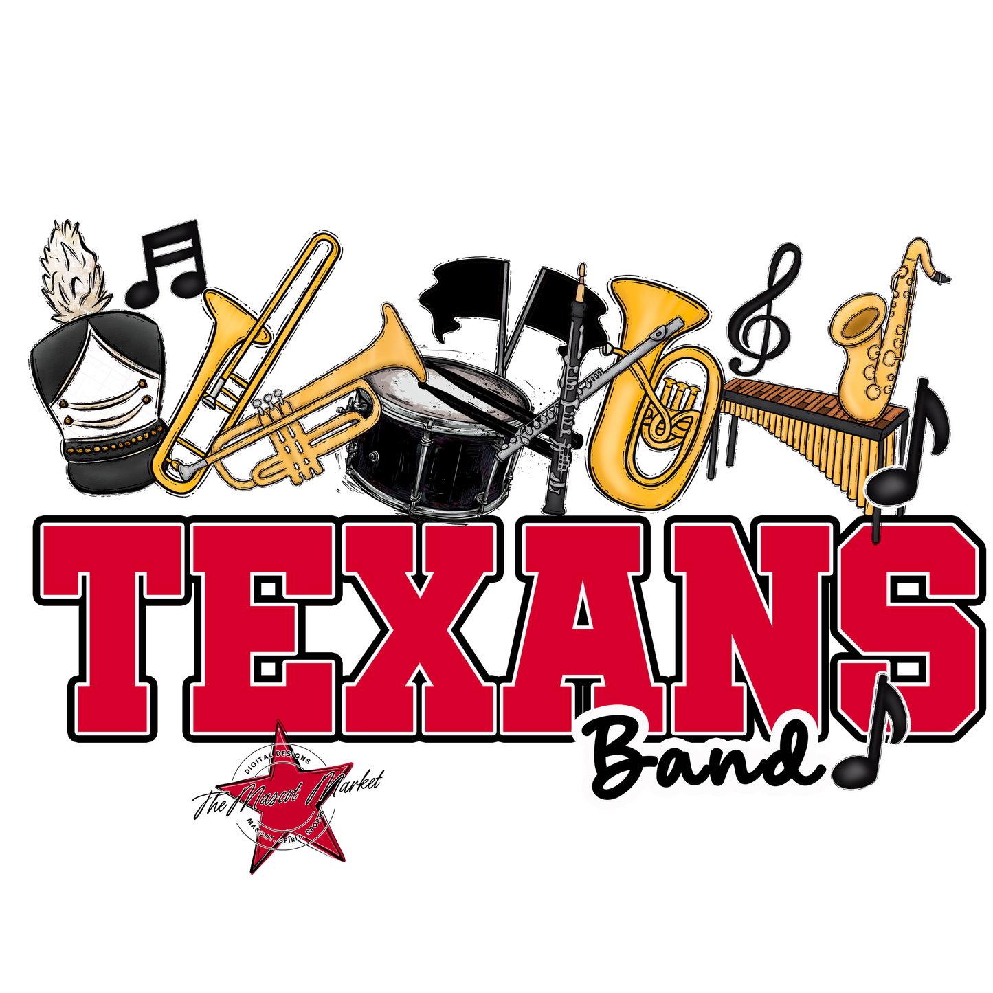 Texans Varsity Band-Red