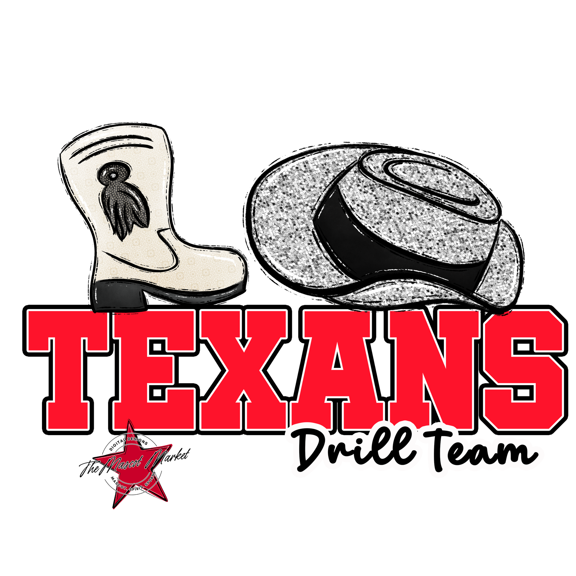 Texans Varsity Drillteam-Bright Red