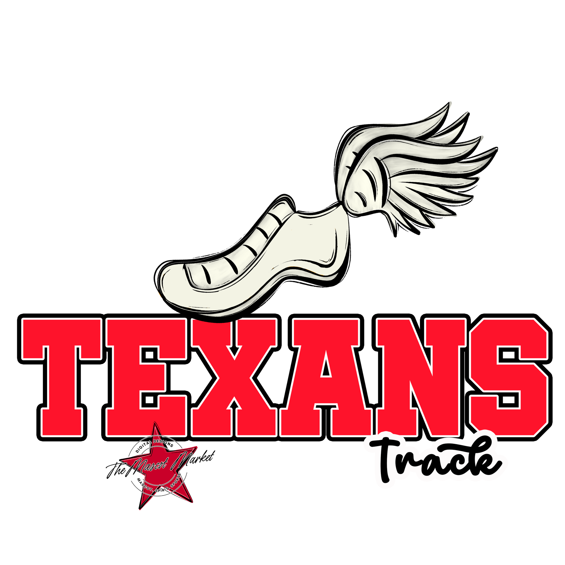 Texans Varsity Track-Bright Red