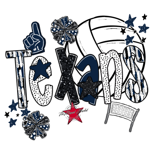 Texans Volleyball Scrape-Navy