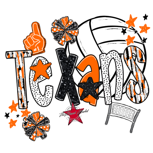 Texans Volleyball Scrape-Orange