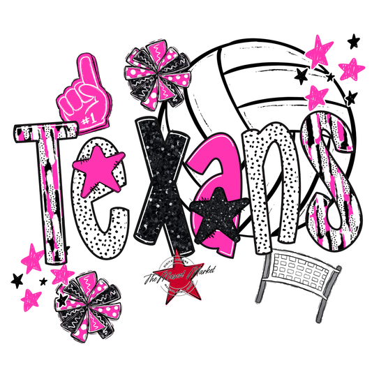 Texans Volleyball Scrape-Pink