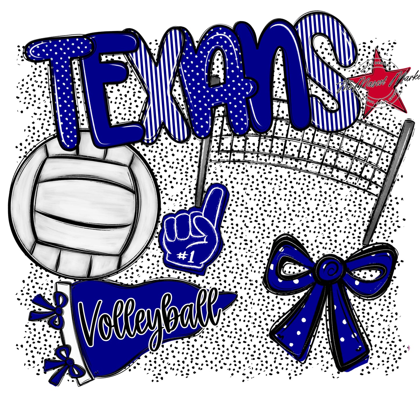 Texans Volleyball Spirit-Blue