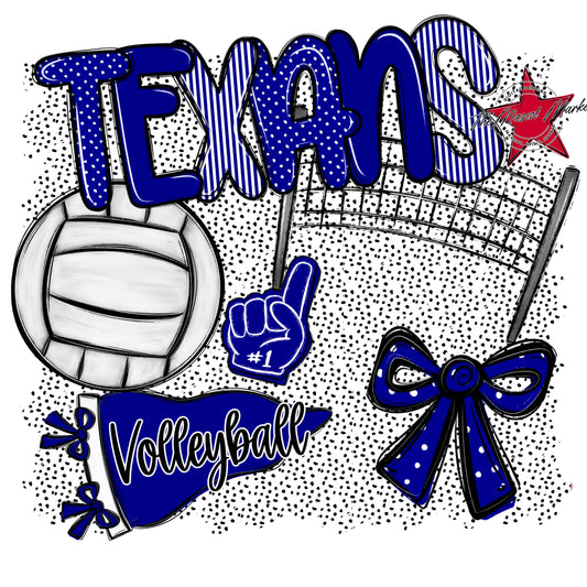 Texans Volleyball Spirit-Blue