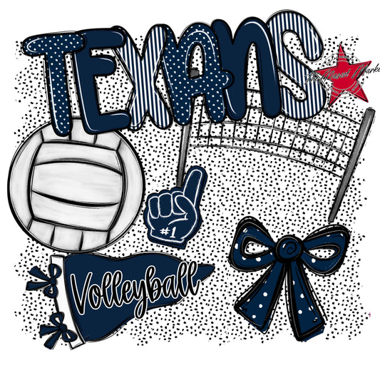 Texans Volleyball Spirit-Navy