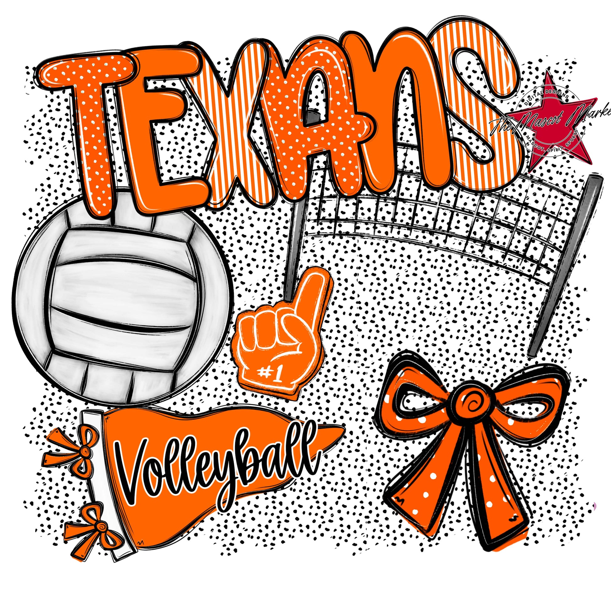 Texans Volleyball Spirit-Orange