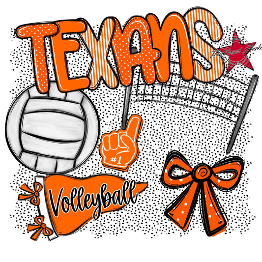 Texans Volleyball Spirit-Orange
