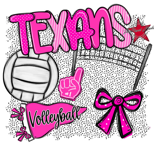Texans Volleyball Spirit-Pink
