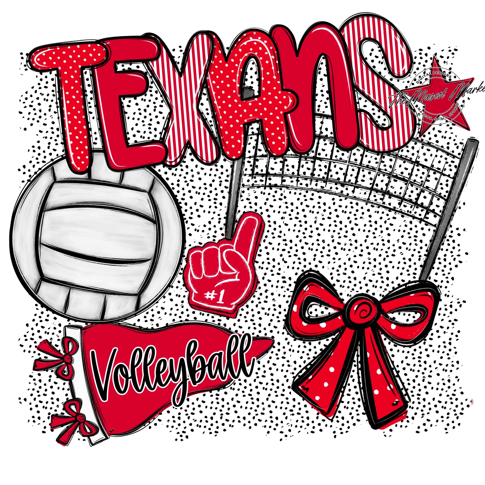 Texans Volleyball Spirit-Red