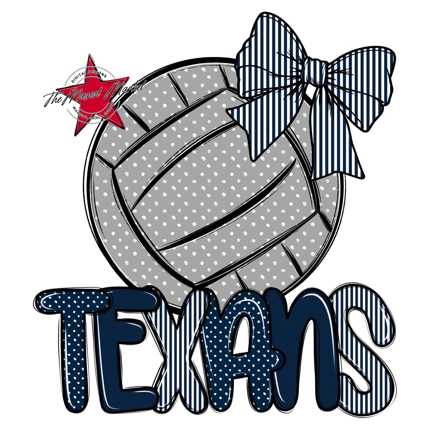 Texans Volleyball Spirit Design-Navy