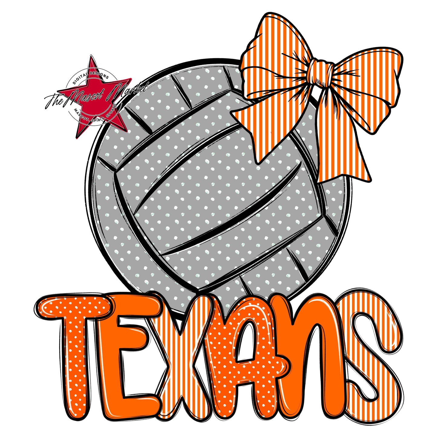 Texans Volleyball Spirit Design-Orange