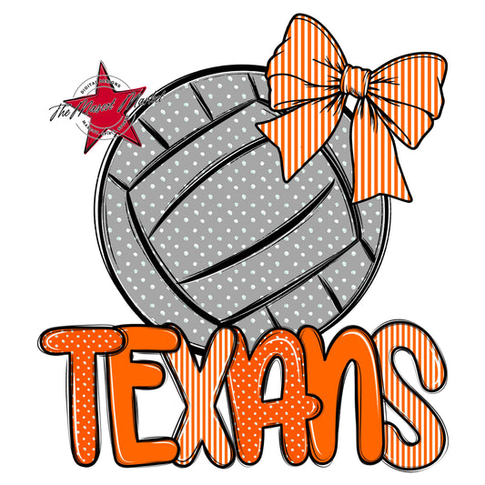 Texans Volleyball Spirit Design-Orange