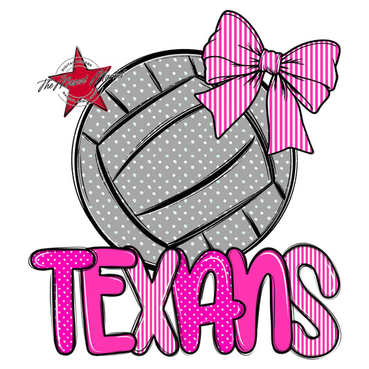 Texans Volleyball Spirit Design-Pink