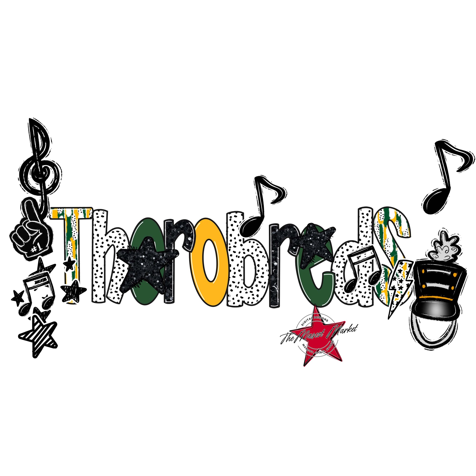 Thorobreds Band Scrape-Green & Yellow
