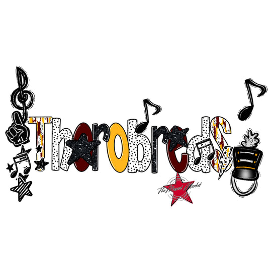 Thorobreds Band Scrape-Maroon & Yellow