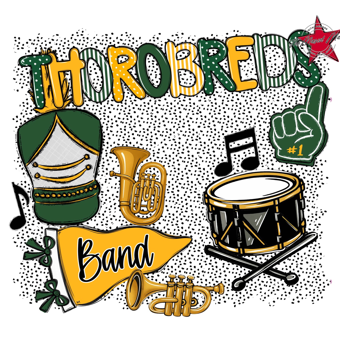 Thorobreds Band Spirit-Green & Yellow