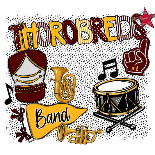 Thorobreds Band Spirit-Maroon & Yellow