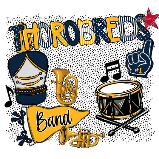 Thorobreds Band Spirit-Navy & Yellow
