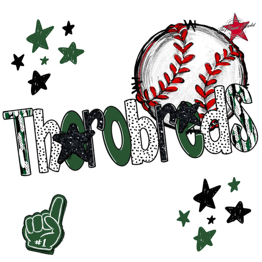 Thorobreds Baseball Scrape-Green