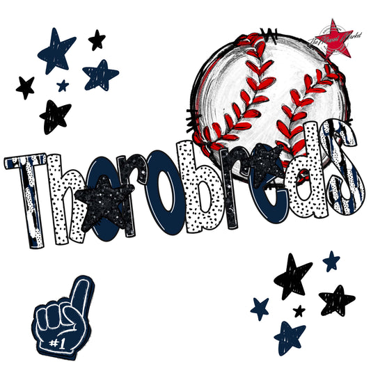 Thorobreds Baseball Scrape-Navy