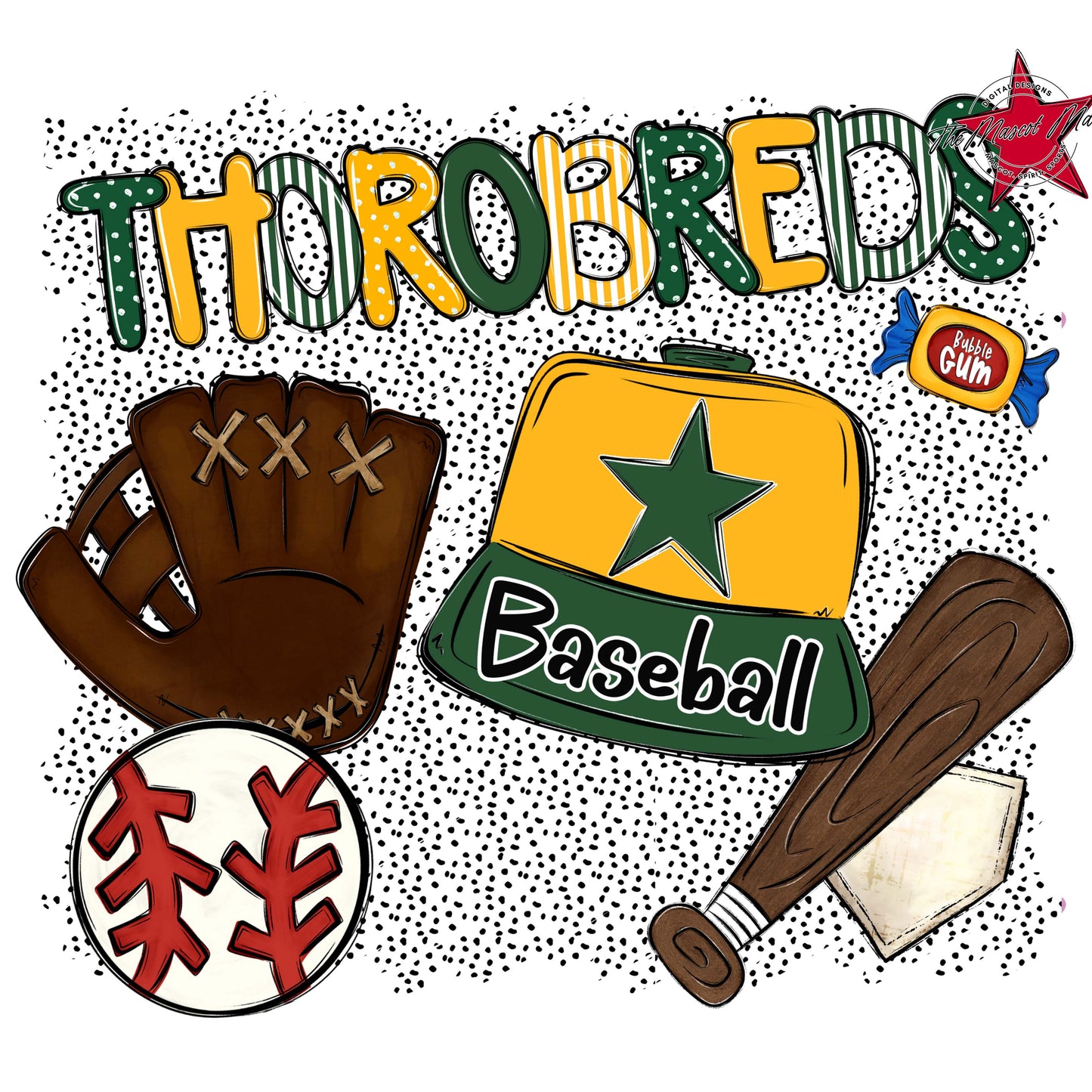 Thorobreds Baseball Spirit-Green & Yellow