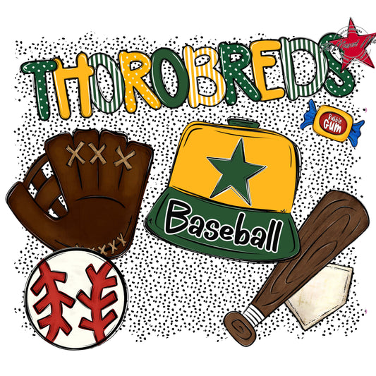 Thorobreds Baseball Spirit-Green & Yellow