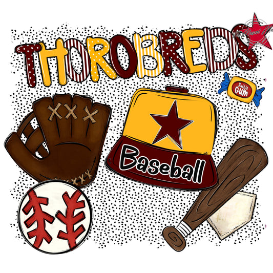 Thorobreds Baseball Spirit-Maroon & Yellow