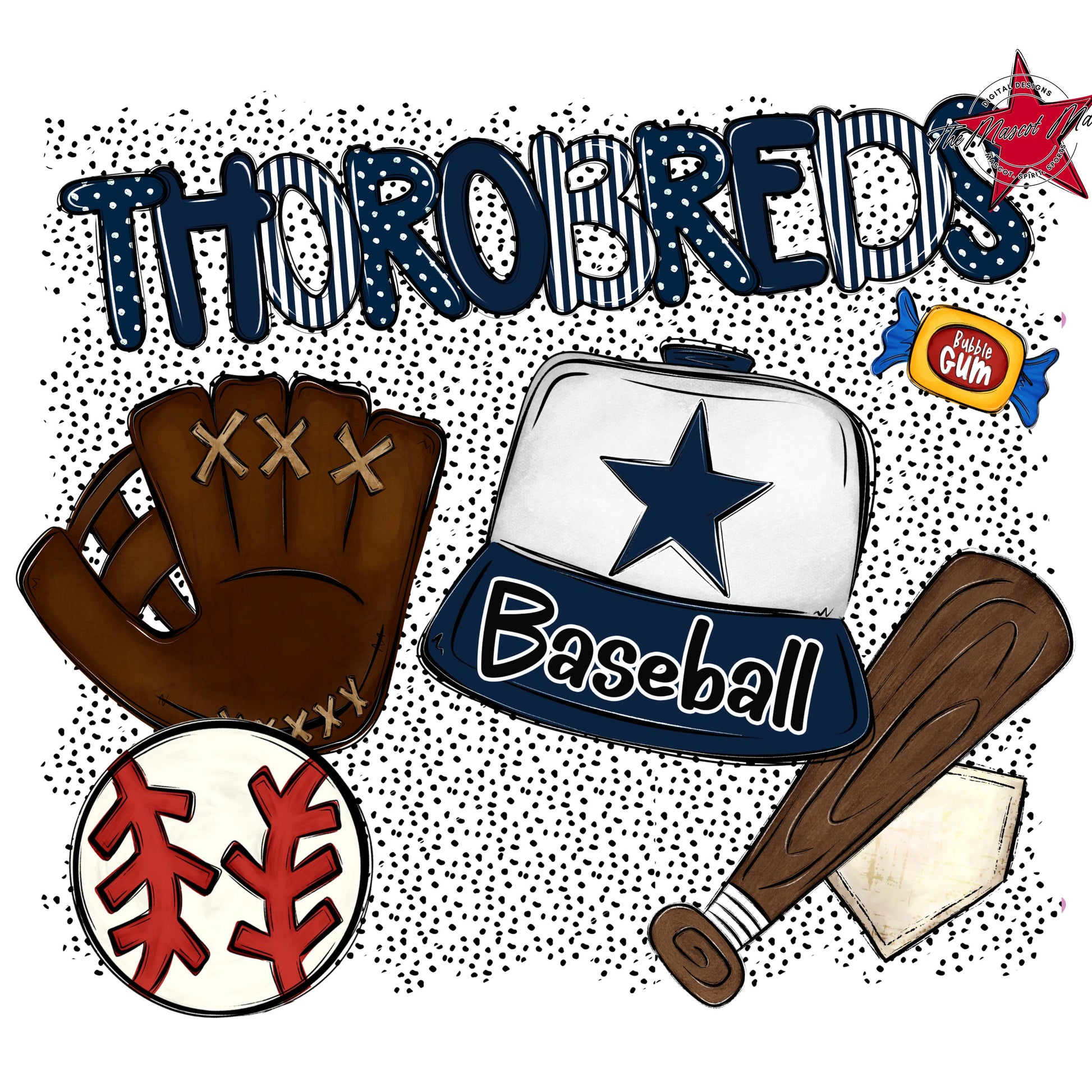 Thorobreds Baseball Spirit-Navy
