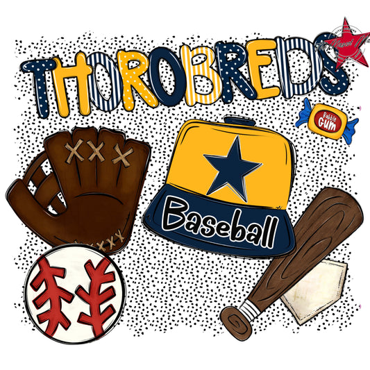 Thorobreds Baseball Spirit-Navy & Yellow