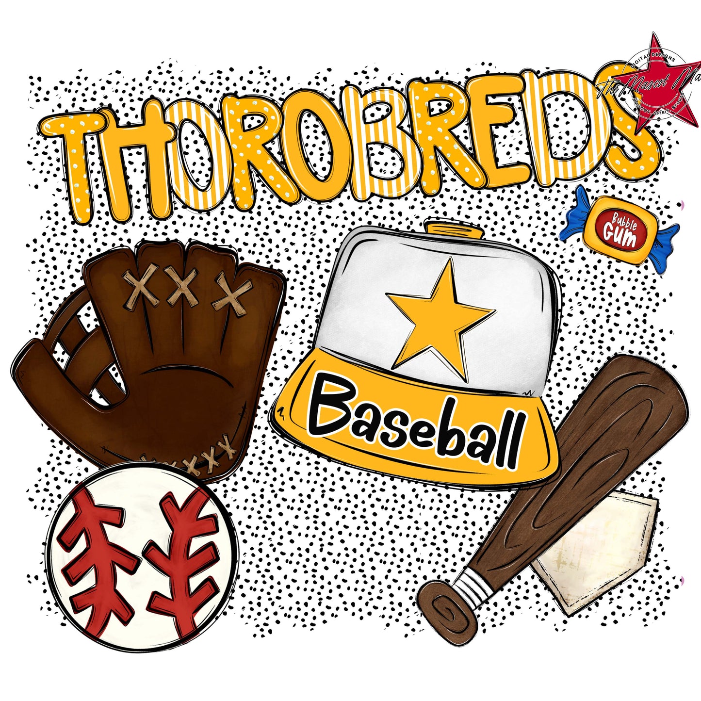 Thorobreds Baseball Spirit-Yellow