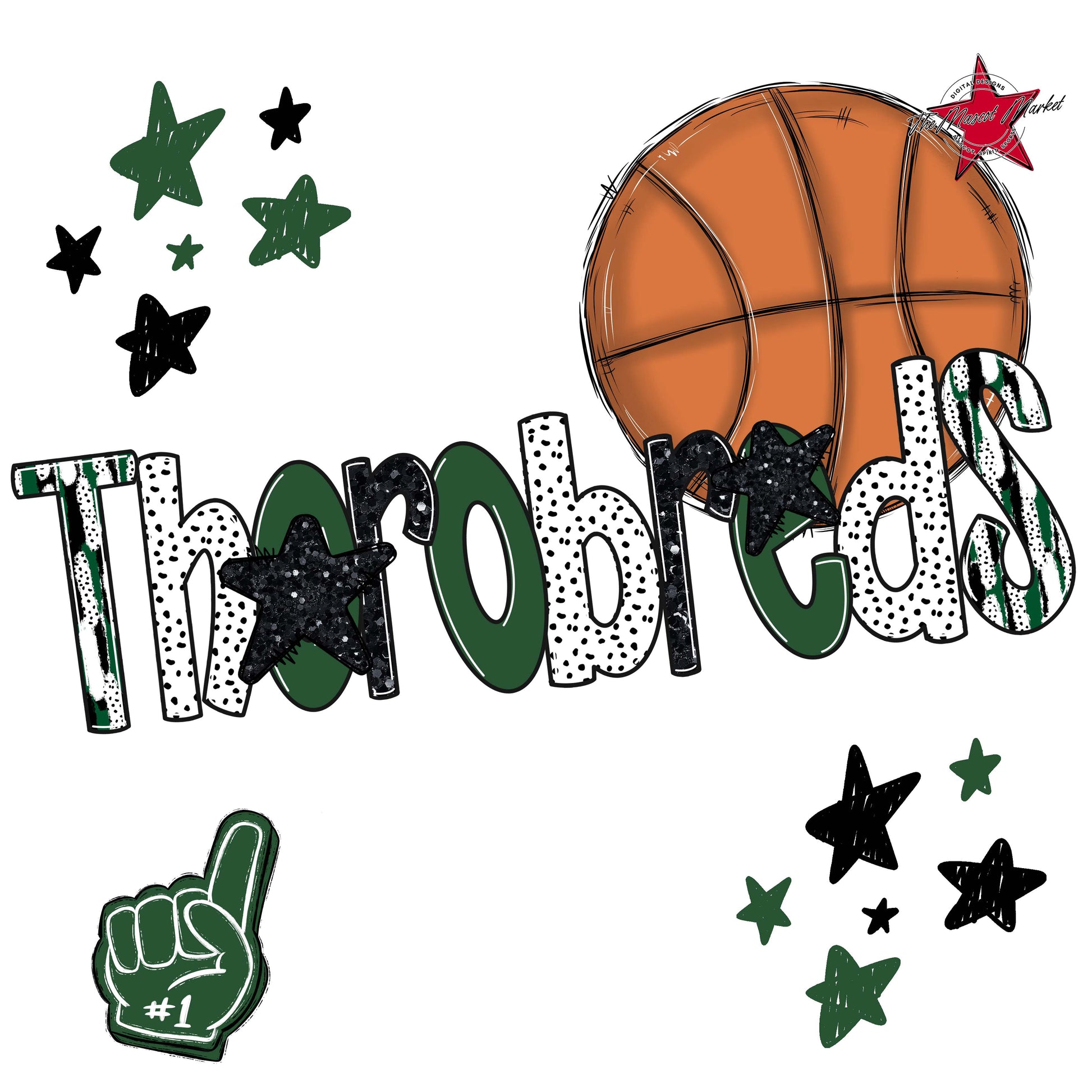 Thorobreds Basketball Scrape-Green