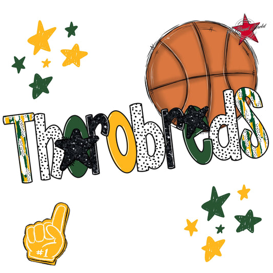 Thorobreds Basketball Scrape-Green & Yellow