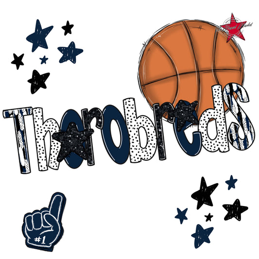 Thorobreds Basketball Scrape-Navy